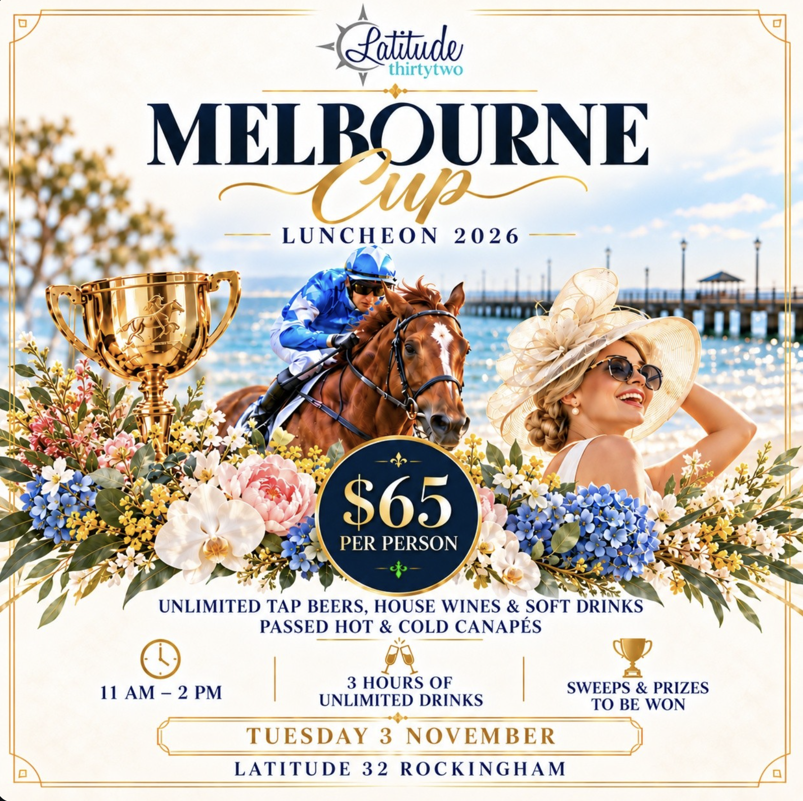 Latitude 32 Melbourne Cup Luncheon 2026 promotional poster